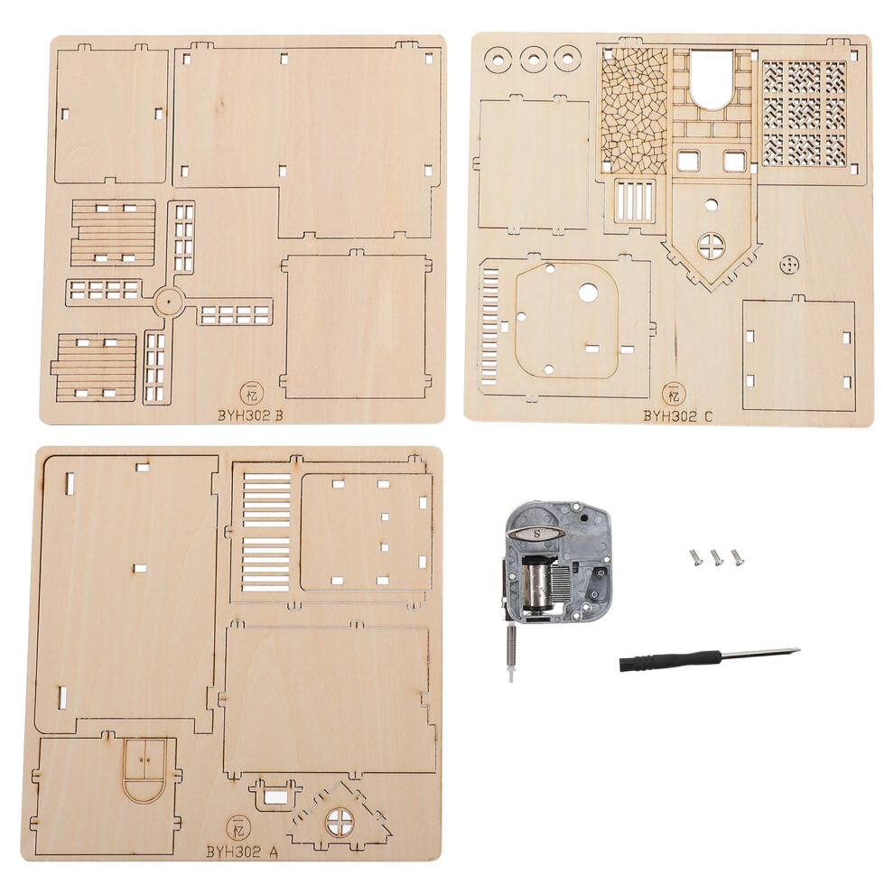 2 Zestawy Drewnianych Puzzle Z Muzykalną Puszką Na DłUgopisy-image