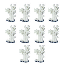 10pack Artificial Plastic Plant Corals Ornaments-Type D white