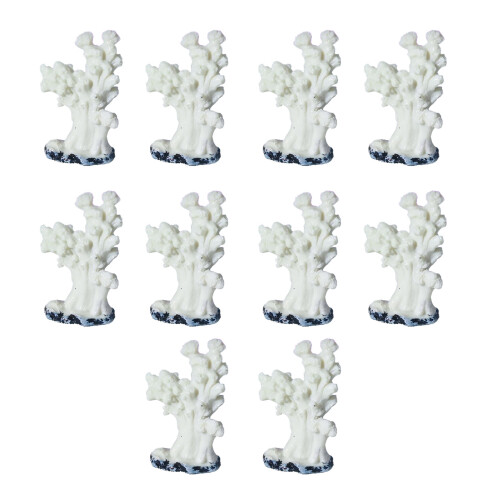 10pack Artificial Plastic Plant Corals Ornaments-Type D white