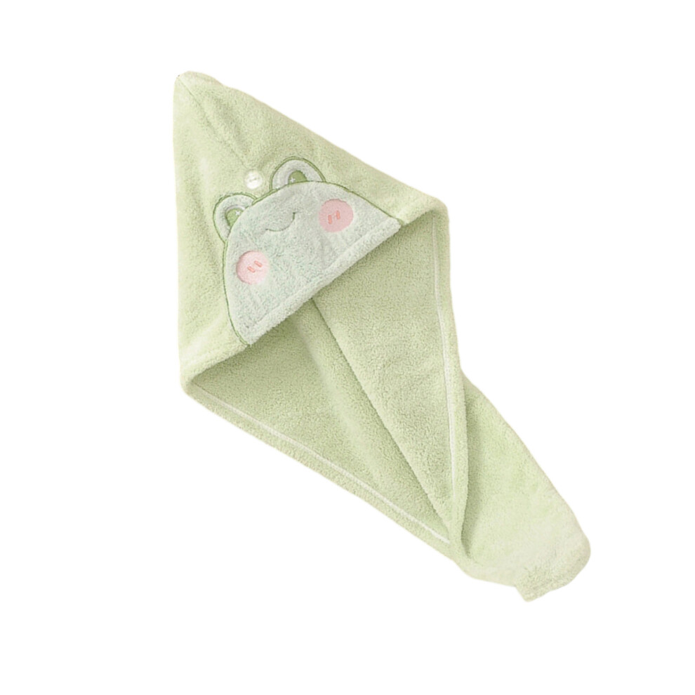 Fleece Hair Towel Wrap Quick Dry Turban For Women- Coral/Green