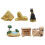 6 Pièces Jouets Égypte Antique Figurines Miniatures Pyramide Bureau 11