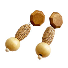 Zehuanyu Wooden Rattan Earrings Wicker Statement For Holidays Miss