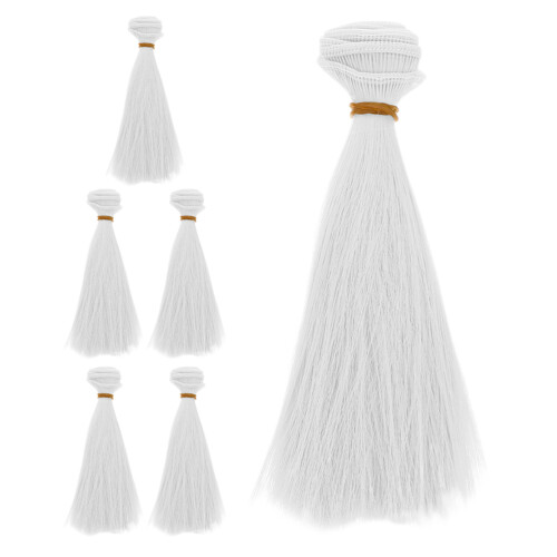 24 Unidades De Cabello Sintético Recto Para Muñecas Y 1
