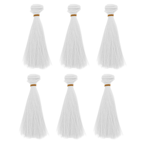 24 Unidades De Cabello Sintético Recto Para Muñecas Y 2