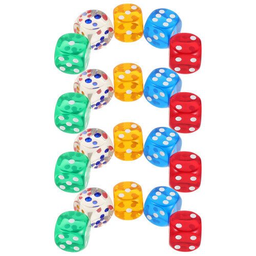 80 Pièces Dés Translucides 25 Mm 6 Faces Coins Arrondis