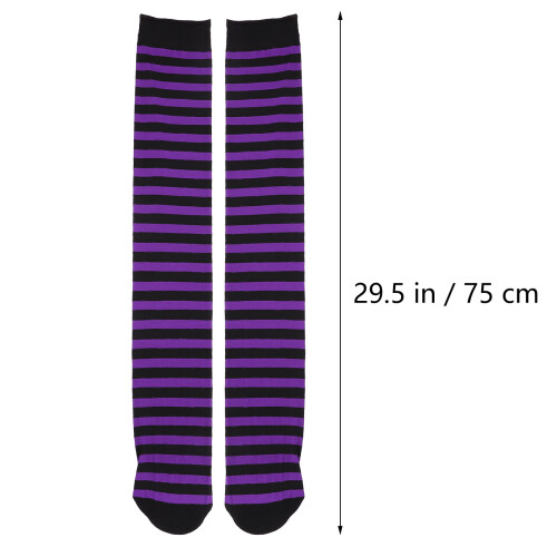 2 Paires De Bas De Fête À Rayures Bas -Longs Accessoires Pour Robe 1