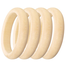 12 Unidades Pulseras De Madera Sin Acabar Para Bricolaje