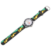 Black Silicone Kids Watch Lightweight Cartoon Design for Toddlers