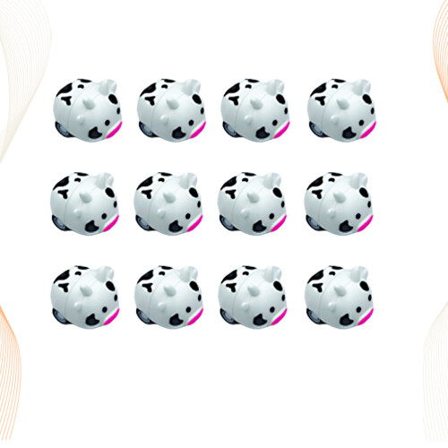 12 Pièces Jouet En Plastique Mini Animaux Vache 2