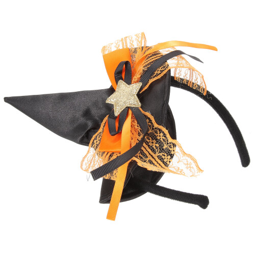 Halloween Party Headband With Tiny Witch Hat For Cosplay