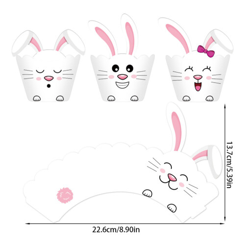 120Pcs Easters Rabbit Cupcake Decorations Elegant Rabbit Cupcake 2