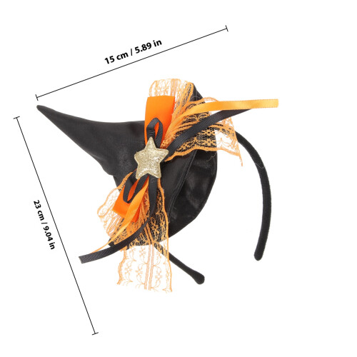 Halloween Party Headband With Tiny Witch Hat For Cosplay 1