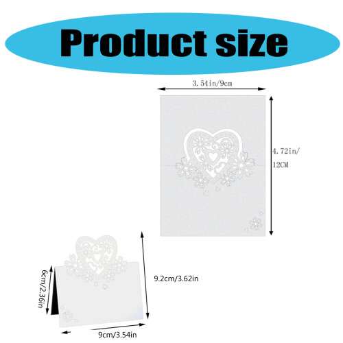 Pack Of 50 Heart Shape Table Setting Name Card Wedding Table-1 2