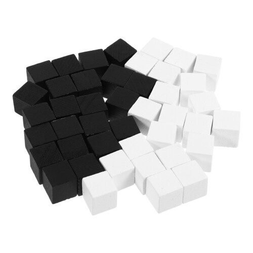 40 Pièces Mini En Bois Carrés Pour Dames Et Échecs 1