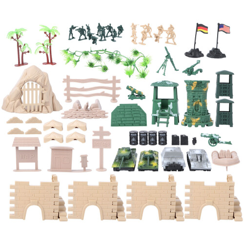 100Pcs Military Sand Table Kit Plastic Figures Assorted Color for Kids