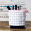 1 Pc Artistic Canvas Pencil Bag Plaid Design Black White 4