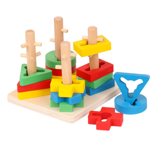 Conjunto De -Cabeça Com Blocos Geométricos Para Crianças