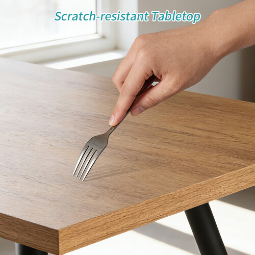 AINPECCA (Oak) Dining Table with Black Metal Legs 120cm 2