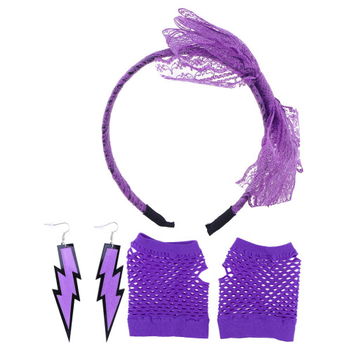 Headband Anni '80 Neon Retina Viola