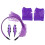 Headband Anni '80 Neon Retina Viola 8