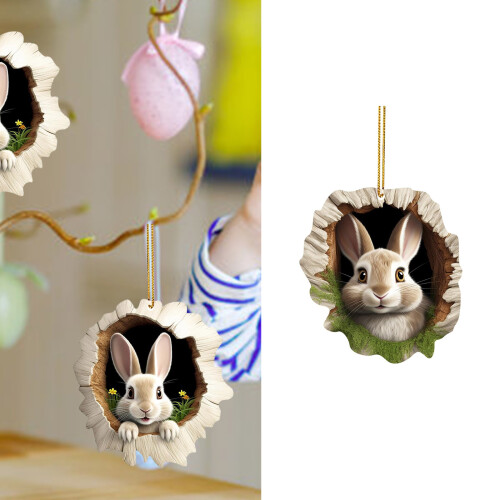 Practical Colorful Easters Rabbit Ornament Tree Hanging-Style A 2