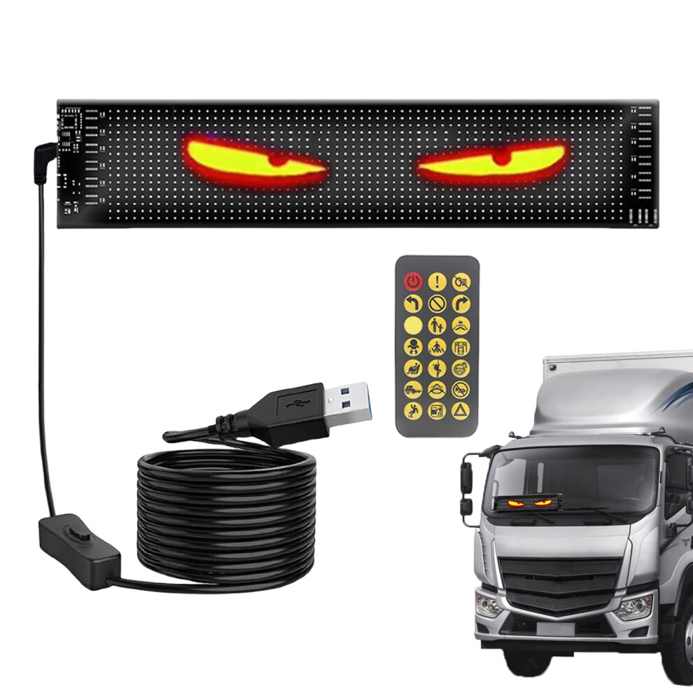 Led Eyes For Car Windshield Flexible Programmable Led Car Sign 9X37cm Window Decor For Cars Suvs Rvs Home Party Light 9323874279244