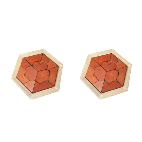 2 Pièces Blocs De Construction Hexagonaux En Bois Pour Enfants 1