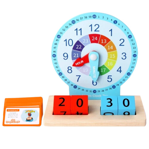 2 Sets Wooden Clock Model Educational Toy For Kids