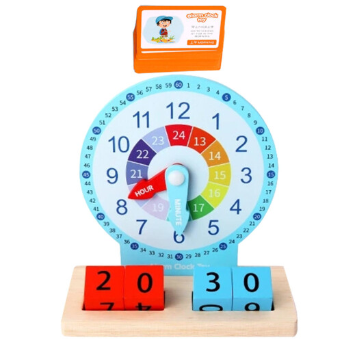 2 Sets Wooden Clock Model Educational Toy For Kids 2