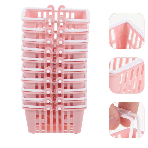10St Compacte Handbasket Voor Kinderen Mini Winkelmandje Kunststof 2