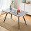 AINPECCA White Marble Effect Dining Table Metal Legs 120cm 8