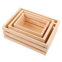 3Pcs Wooden Rustic Nesting Crates For Decorative Storage And Display