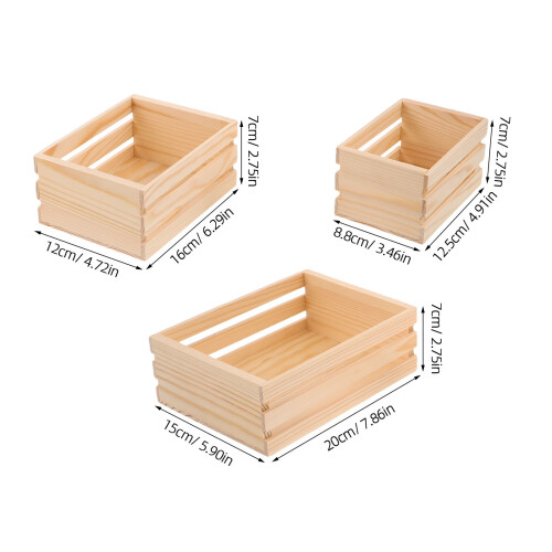 3Pcs Wooden Rustic Nesting Crates For Decorative Storage And Display 2