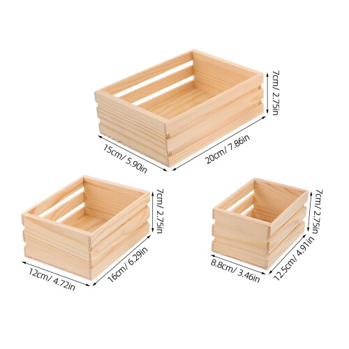 3Pcs Wooden Rustic Nesting Crates For Decorative Storage And Display 1