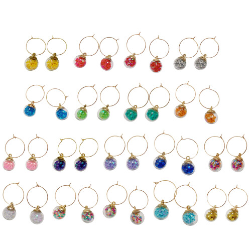 10Pcs Wine Glass Charm Rings Goblet Drink Markers Label-Orange 1