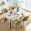 AINPECCA White Marble Effect Dining Table Metal Legs 120cm 5