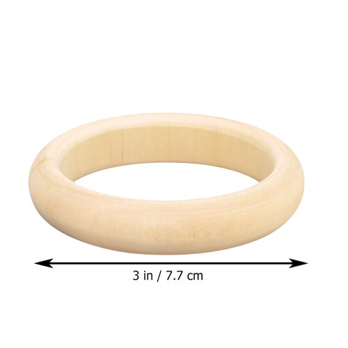 4Pcs Diy Wood Bangles Smooth Unfinished Bracelets Circles 1