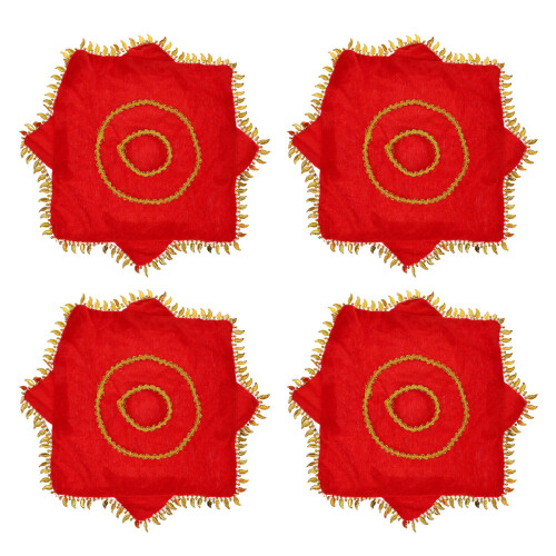 4Pcs Red Handkerchief Chinese Dance Towel Stage Performance Prop 2