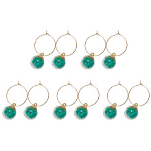 Pack of 10 Wine Glass Markers Wine Glass Charm-Emerald green