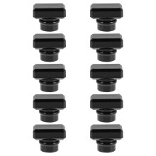 30 Pcs Press On Perfume Bottle Cap - Black Square Plastic Lid 15mm OD