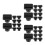 30 Pcs Press On Perfume Bottle Cap - Black Square Plastic Lid 15mm OD 8