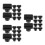 30 Pcs Press On Perfume Bottle Cap - Black Square Plastic Lid 15mm OD 4