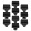 30 Pcs Press On Perfume Bottle Cap - Black Square Plastic Lid 15mm OD 2