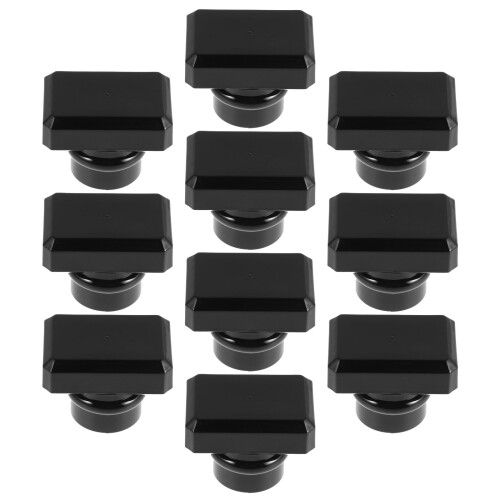 30 Pcs Press On Perfume Bottle Cap - Black Square Plastic Lid 15mm OD 1