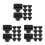30 Pcs Press On Perfume Bottle Cap - Black Square Plastic Lid 15mm OD 5