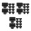 30 Pcs Press On Perfume Bottle Cap - Black Square Plastic Lid 15mm OD 9
