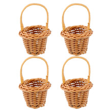 4 Stuks Mini Rotan Mandje Diy Decoratief Handgemaakt