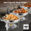 6 Pack 5QT Round Chafing Dish with Glass Lid 4
