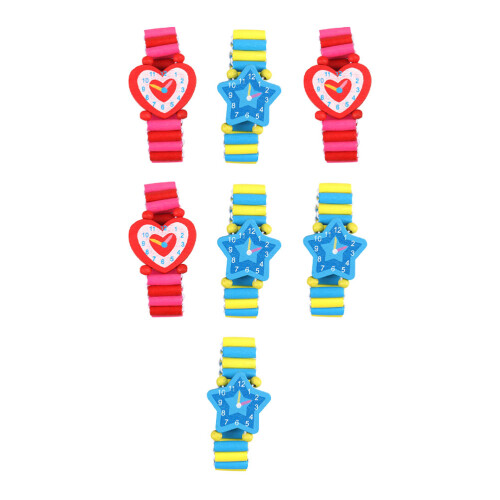7 Peças Brinquedos Relógio Pulseira Elástica Falso 2