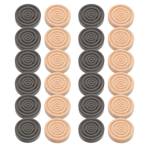 48 Pcs Wooden Round Threaded Chess Pieces For Checkers And Backgammon 1
